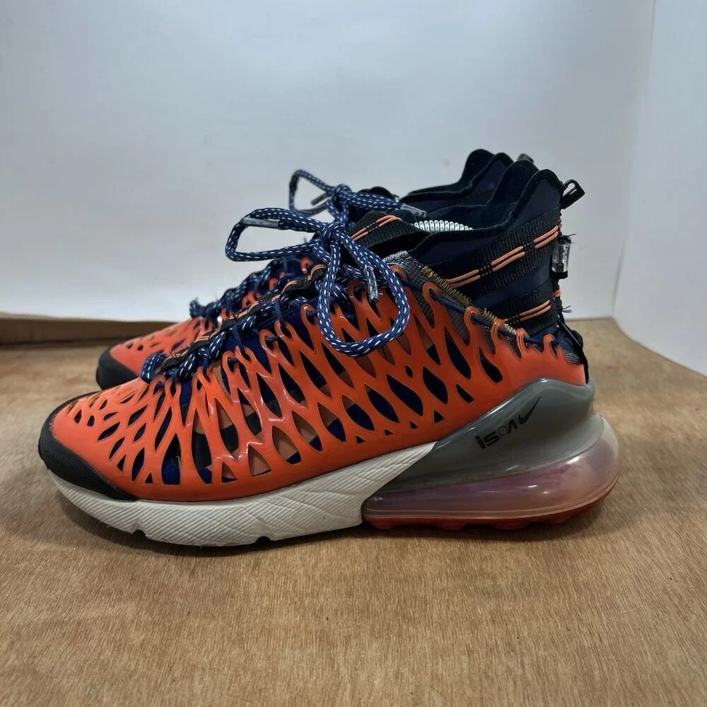 Nike Air Max 270 ISPA Men Size 7.5 Blue Void/Terra Orange BQ1918 400